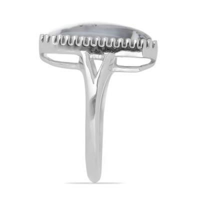 BUY STERLING SILVER NATURAL DENDRATIC AGATE GEMSTONE BIG STONE RING